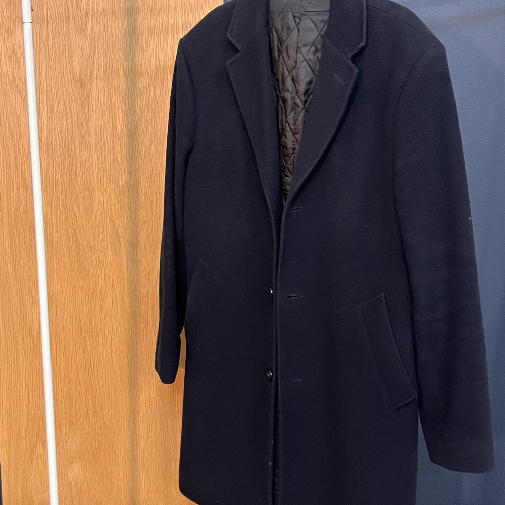 J. Crew Navy topcoat in Italian wool blend
